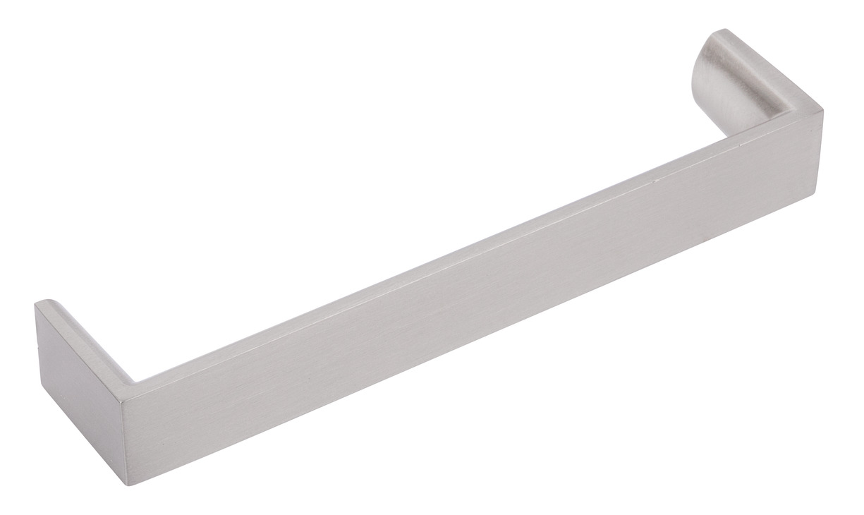 D Handle Aluminium Bru Nickel 19x28x128mm Fixing Centres x10 109.48.006