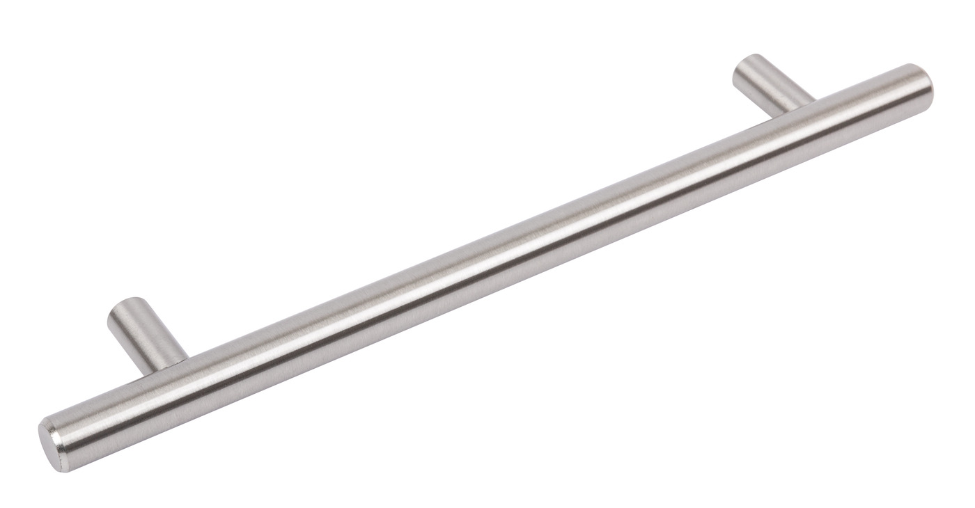 Bar Handle Steel Bru Nickel 160mm Fixing Centres x10