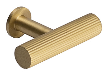 Longham T Knob Steel Sat Brs 50mm