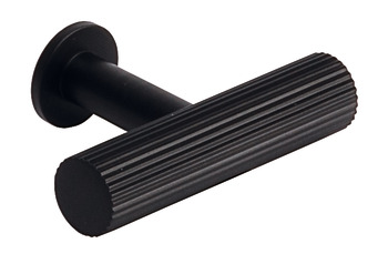 Longham T Knob Steel M.Black 50mm