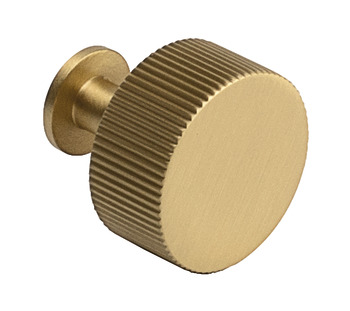 Longham Knob Steel Sat Brs D30x30mm