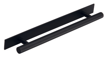 Langham Pull Handle+Plt Brs M.Black 160mm Fixing Centres