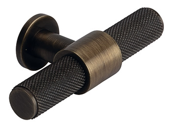 Harlington T Knob Steel Antique Brz 80x38mm