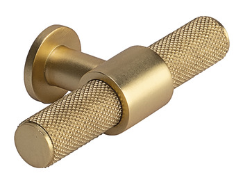 Harlington T Knob Steel Sat Brs 80x38mm