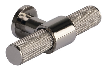 Harlington T Knob Steel Polished Nickel 80x38mm