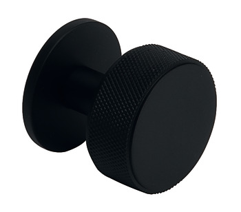 Harlington Round Knob Steel Matte Black D38mm