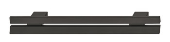 Split Pull Handle Zinc Alloy Matte Black 128mm Fixing Centres