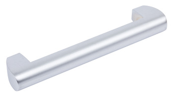 D Handle Aluminium Matte Chrome 128mm Fixing Centres