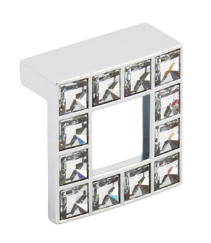 Crystal Pull Handle Zinc Alloy Polished Chrome 32mm Fixing Centres