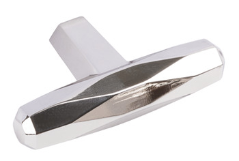 Steel.Vincent T Knob Zinc Alloy Polished Nickel 64x37mm