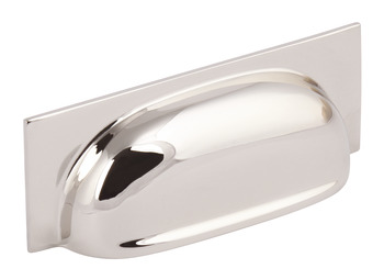 Queslett Cup Handle Brass Polished Nickel 96mm Fixing Centres