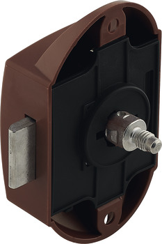 PushButton Esp Lock BS25mm Sgl Plastic Brw