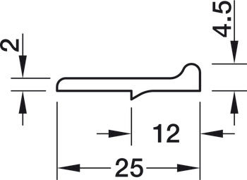 Closure Strip 25x4.7mm 2.5m Plastic Wht 9016