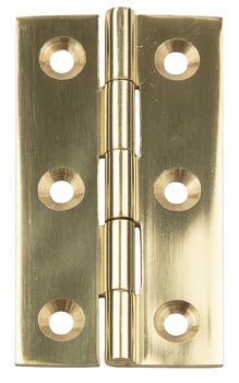 Butt Hinge 64x35mm w Stainless Steel Pin Brs Polished Brs