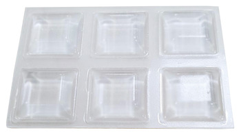 Door Buffer Pad 12x12mm Plastic Trans x6pc