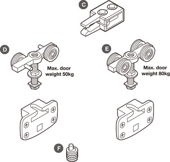 Hafele System 9 IF Add Btm Guide Zinc Alloy NP