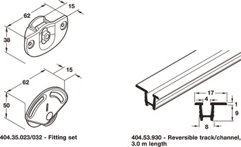 Hafele System 7 Comp Set w Trk 2Dr