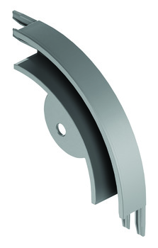 Tambour Door 90D Bend w Rim Plastic Grey