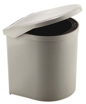 Swing Out Waste Bin 10L UH Stainless Steel/Plastic Grey/Black 502.16.508