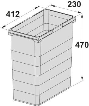 One2Five+Seven Bin 230x306x220mm Dk Grey