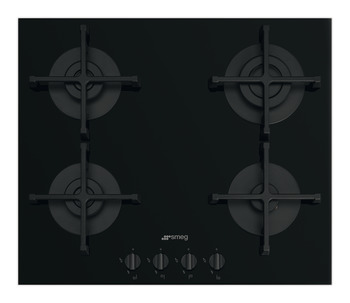 Smeg Cuc PV264B Hob Gas/Gls 4Z Black