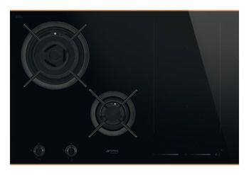 Smeg DSN PM6743R Hob MF 4Z Black/Copper
