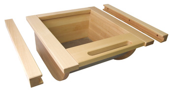 PO Veg Basket Set 600mm Lacq Oak/Steel Steel