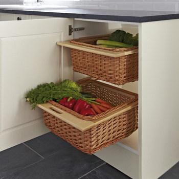 Wicker Baskets/Runs Set 500mm Oak/Pale