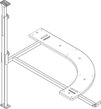 Hafele PO Corner Frame LH Adj Steel