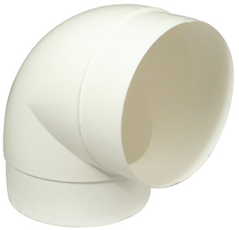 Manrose D125mm 90D Pipe Conn PVC Wht