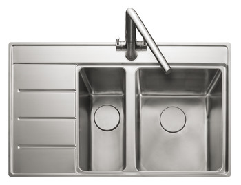 Rectangle Boston BST8602L 1.5B Sink LHD Stainless Steel