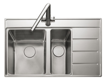 Rectangle Boston BST8602R 1.5B Sink RHD Stainless Steel