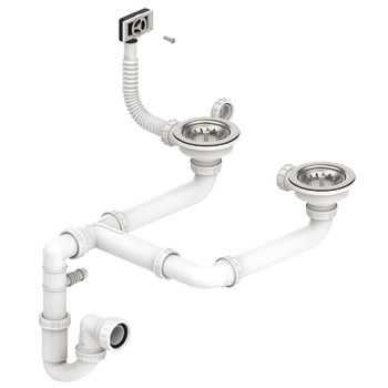 LE WAST03/ Waste+Overflow Dbl Stainless Steel