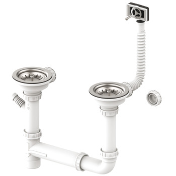 LE WAST04/ Waste+Overflow Dbl Stainless Steel