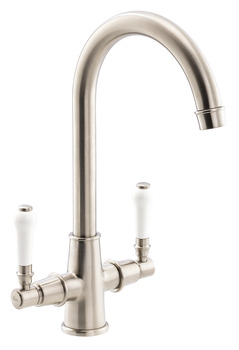 Hafele Keswick Dual Lvr C-Tap Bru Nickel
