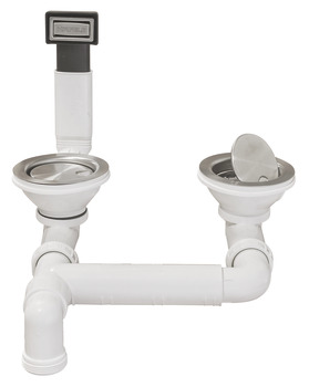 Hafele Space Save Waste+Overflow Dbl Stainless Steel