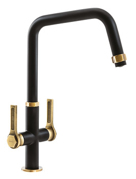 Abode AT2179 Hex Dual Lvr U-Tap Black/Brs