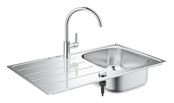 Grohe K200 1.0B UH Sink+BauEdge Tap Set