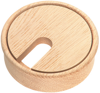 Cable Outlet 2prt D80x27mm Oak Raw