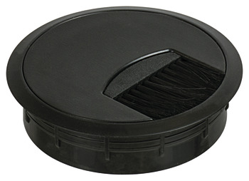 Cable Outlet 2prt D80x24mm Plastic Black
