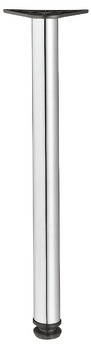 Leg w Adj D60x710mm Plastic Black/Steel Polished Chrome