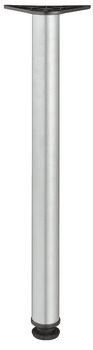 Leg w Adj D60x710mm Plastic Black/Steel Silver Col
