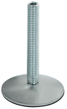 Plinth Adj Screw M10x60mm D50mm Brushed Stainless Steel/Black
