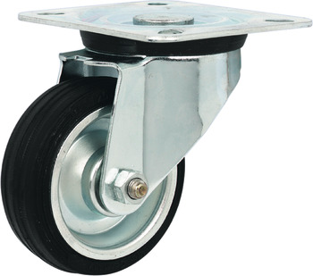 D125mm Castor Swivel without Brake Plastic Galvanised