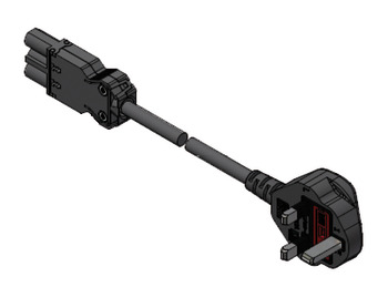 BachM Pwr Cbl S1/S2 UK Plug 2.0m Black