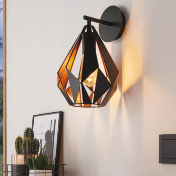 Eglo Carlton 1 WL L220 1x60W E27 Black/Copper