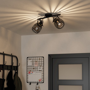 Eglo Girona IP20 CL 2x40W E27 Black/B.Brs