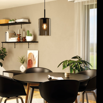 Eglo Cadaques Plastic D150 1x40W E27 Black/Tr