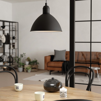 Eglo Priddy Plastic D305 1x60W E27 Black/Wht