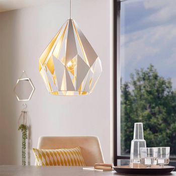 Eglo Carlton 1 Plastic D310 1x60W E27 Wht/Gld